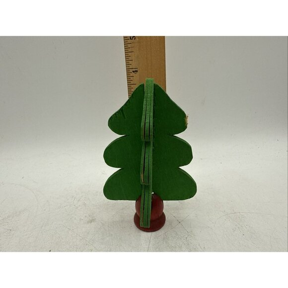 Folk Art Norwegian Swedish Wood Christmas Tree Candle Holder - Picture 6 of 10